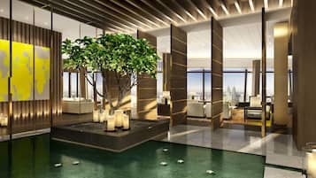 Bộ đồ giường cao cấp, minibar với thức ăn, đồ uống miễn phí