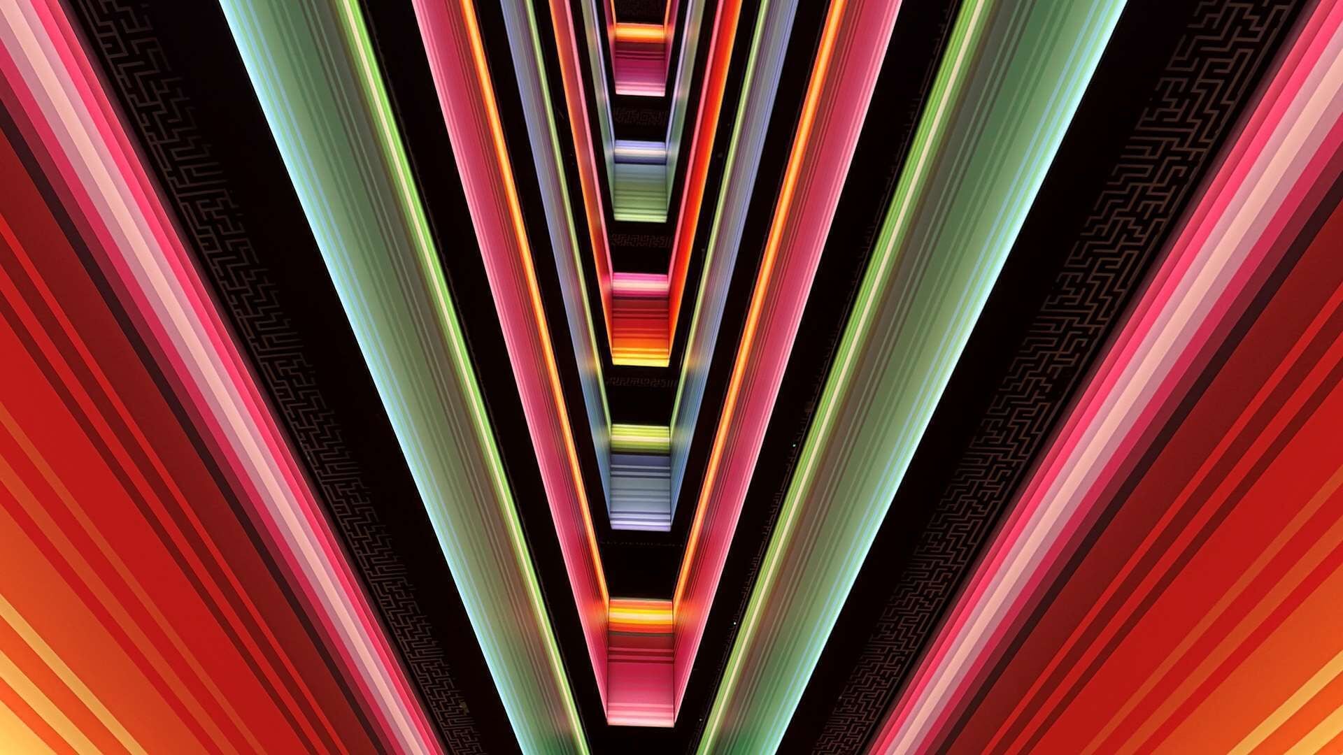 A symmetrical, geometric pattern with a central void.