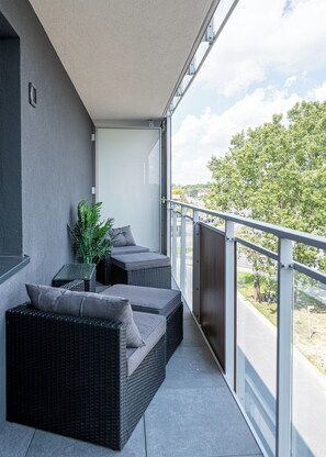 Monolocale comfort, vista città | Balcone