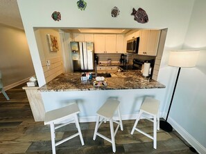 Fridge, microwave, oven, stovetop - St Pete Beach Sun Harbor Waterfront Parking WiFi 1/1 (St Pete Beach)