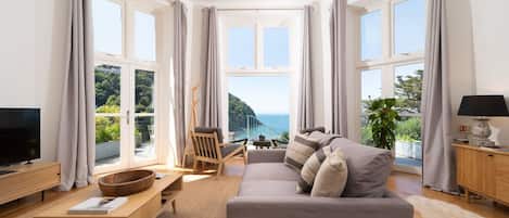 Televisión y chimenea