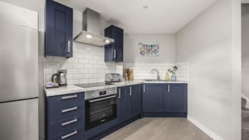 Fridge, microwave, oven, toaster