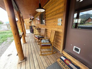 Terrace/patio - 2-br/2-ba house, 1 acre w/large yard, hot tub, firepit, just outside Creede, CO. (Creede)