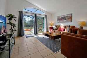 Living area - South Pool, no Rear Neighbors, Games Room, Xbox, Gated, Fitness Room, 12 Miles to Disney World (Davenport)