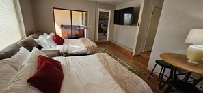 4 bedrooms, desk, iron/ironing board, travel crib