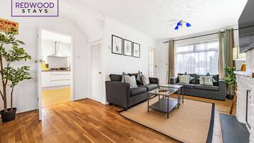 Premium House, 3 Bedrooms, Patio | Living area | 50-inch Smart TV with digital channels, Netflix, streaming services