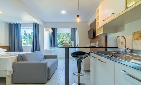 Apartment | Private kitchen | Microwave, cookware/dishes/utensils