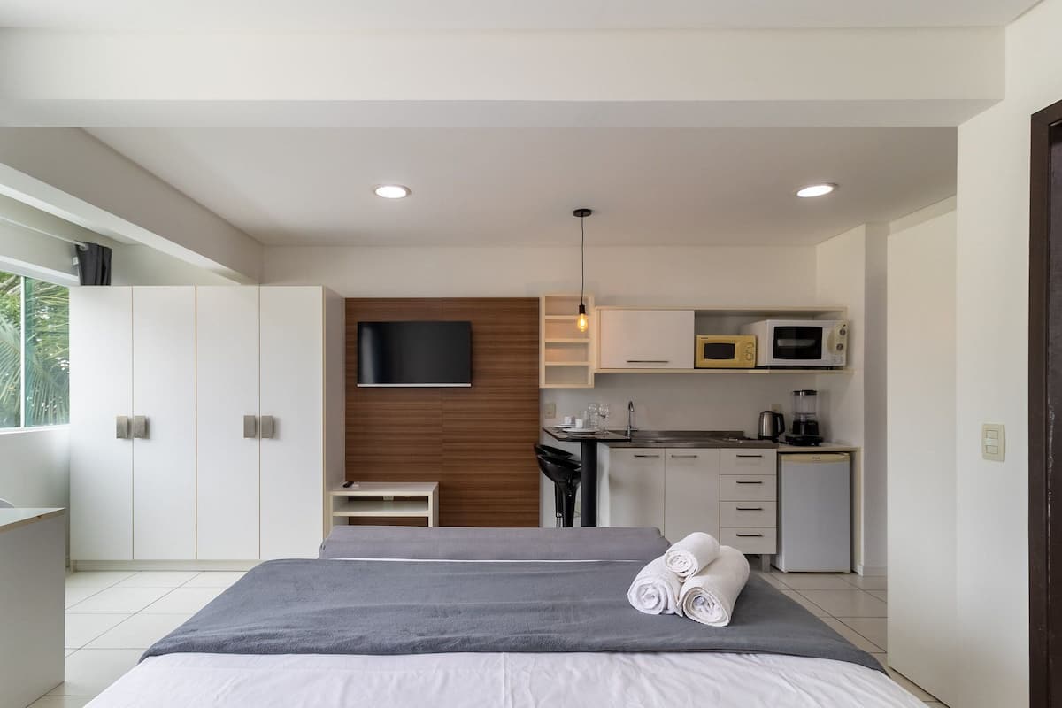 Eenvoudige studio | 1 slaapkamer, een strijkplank/strijkijzer, gratis wifi