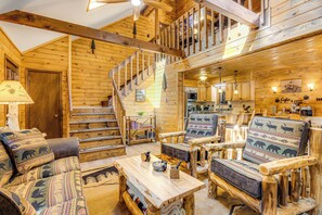 TV, fireplace, video games, ping pong - Game Room & Hot Tub: ‘Pine Bear' Pocono Lake Cabin (Pocono Lake)