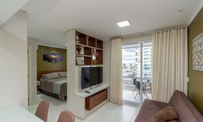 Living area - WBU - Studios Modernos no Setor Bueno (Goiânia)