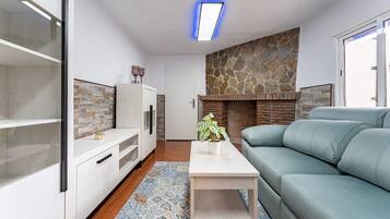 Télévision, cheminée