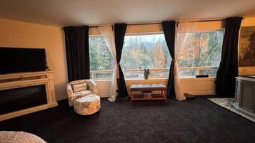 1 bedroom, desk, iron/ironing board, travel cot