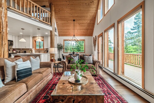 Smart TV, fireplace, DVD player, books