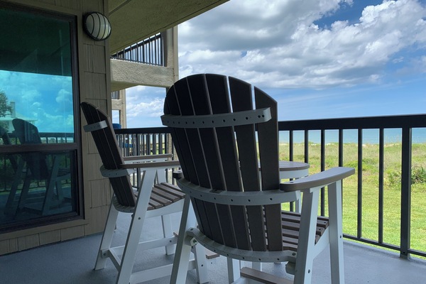 Enjoy the ocean view and breezes from your seat on the second floor balcony.