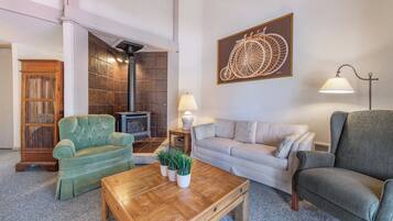 تلفزيون، مدفأة، مشغل دي في دي