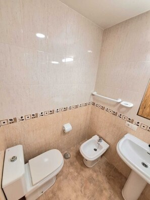 Dusche, Haartrockner, Bidet, Handtücher
