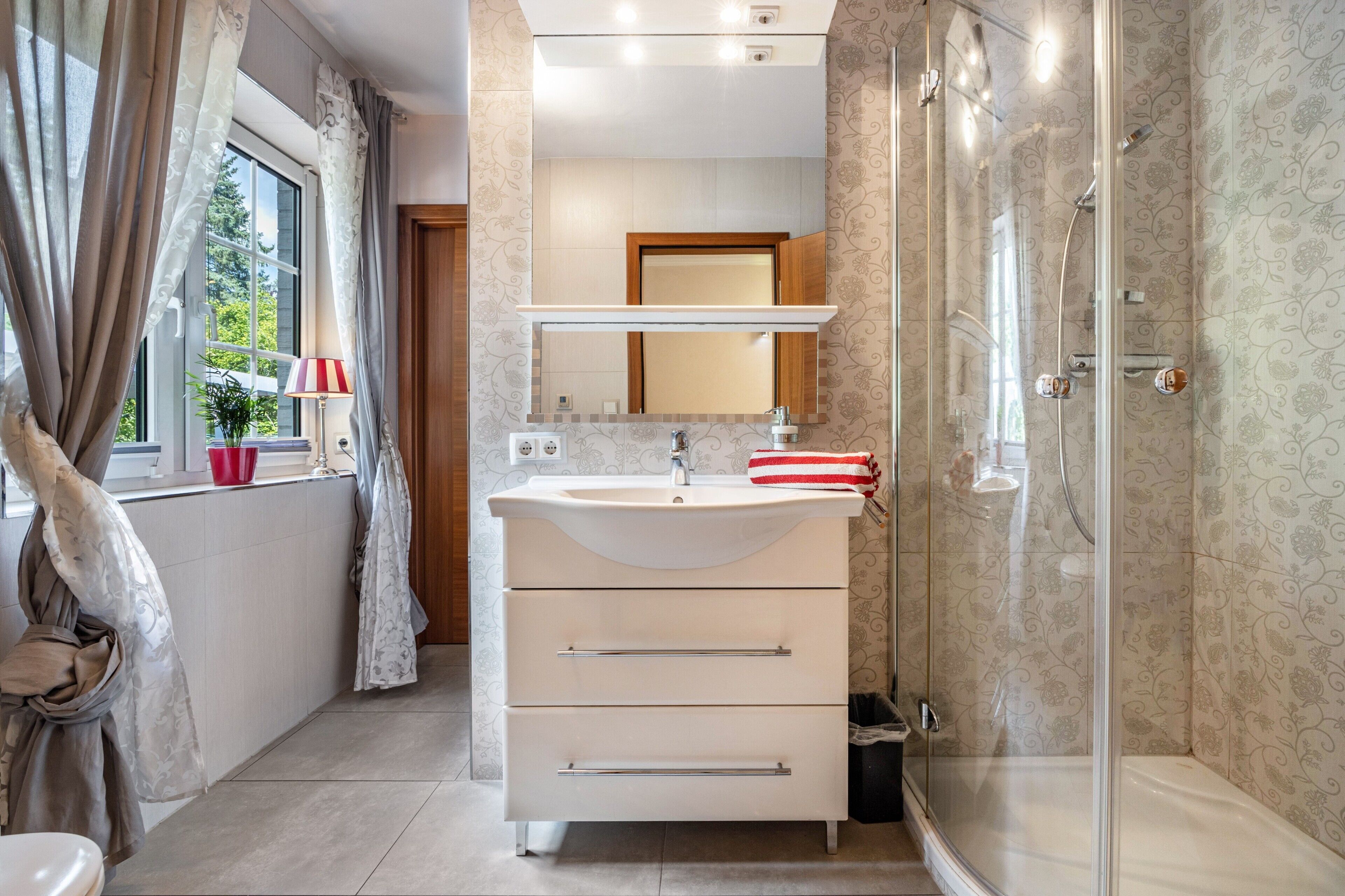 Shower, hair dryer