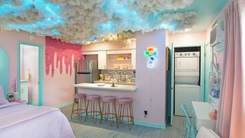 Desk, iron/ironing board, travel crib, free WiFi