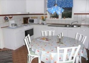 Microwave, stovetop, coffee/tea maker, electric kettle
