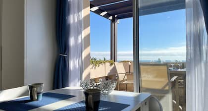 Saint-Cyprien: Apt frente al mar con piscina, aparcamiento y aire acondicionado