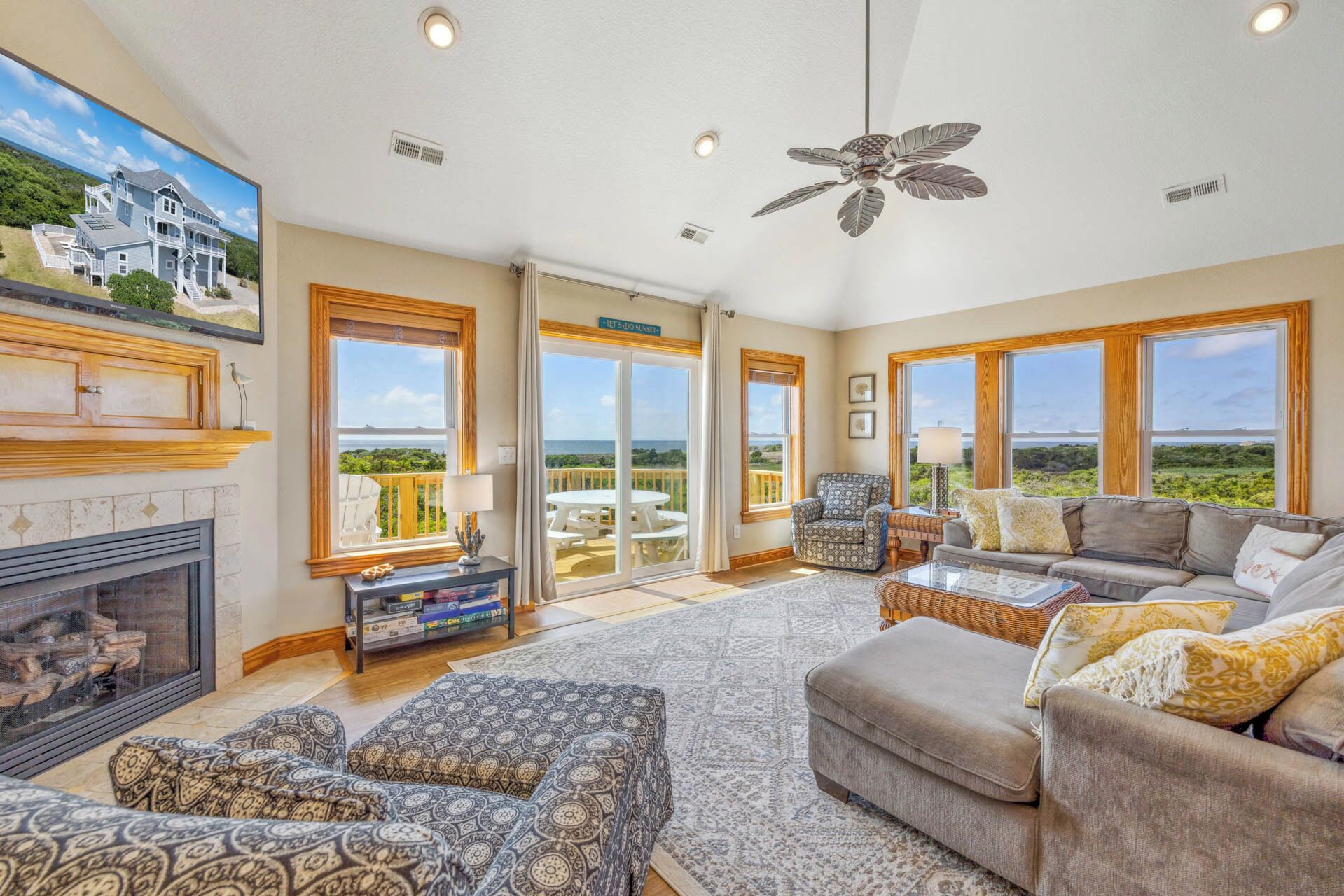 Smart TV, DVD player, books, video library