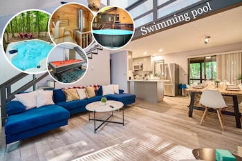 4BD Family Cottage in Pocono Forest W Private Pool & Hot-tub by 