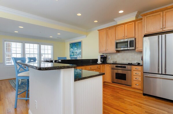 Fridge, microwave, oven, stovetop - 4BR Duplex Steps to Beach! (Kure Beach)