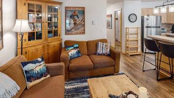 Télévision, cheminée, espaces bureaux