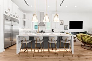 Fridge, microwave, oven, stovetop - Ultimate Getaway with Gulf Views, Private Covered Pool, Elevator, & En-Suites (Inlet Beach)