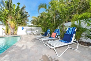 A heated pool - Coastal Ground-Level Home with Private Pool! Steps from the Beach (Holmes Beach)