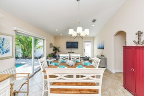 Dining - Coastal Ground-Level Home with Private Pool! Steps from the Beach (Holmes Beach)