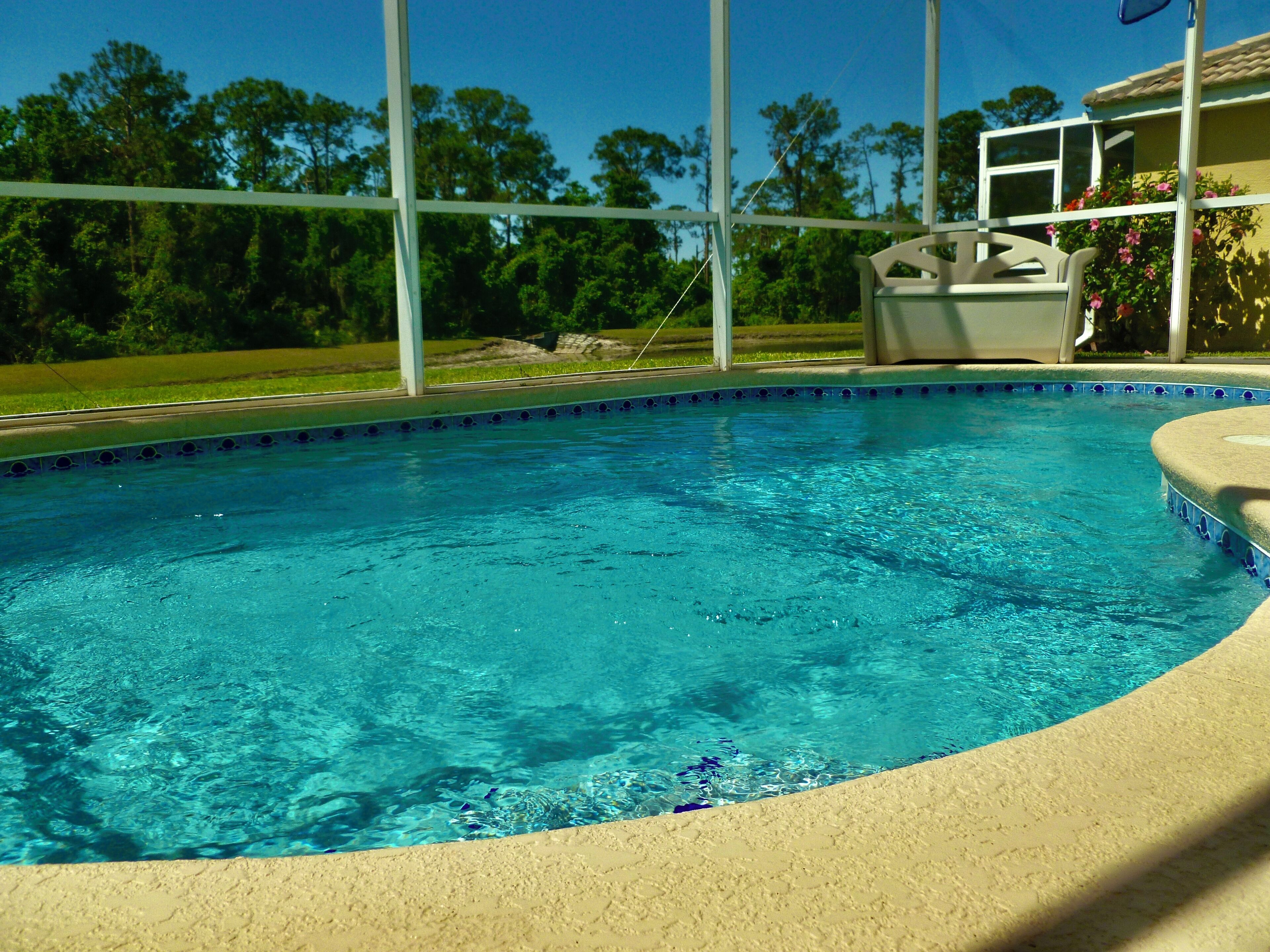 4 bed/3 bath house with private pool overlooking a lake and nature preserve.