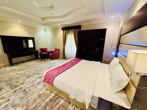 Apartment, 2 Bedrooms, living room | Hypo-allergenic bedding, pillowtop beds, blackout drapes - The residence hotel (Jeddah)