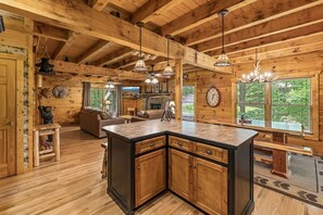 Cabin, Multiple Beds, Hot Tub, Mountain View (Bear Haven Retreat) | Private kitchen - Rustic Cabin in Woods w/ Hot Tub & Games! (Sevierville)
