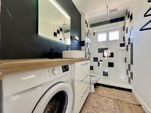 Hair dryer, toilet paper