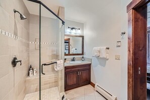 Condo, Multiple Beds, Hot Tub, Mountain View (Crystal Peak Overlook) | Bathroom | Shower, towels, toilet paper - Best Mtn View-ski In Ski Out & Gondola to Downtown (Breckenridge)