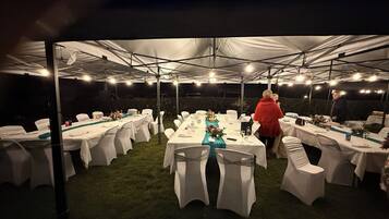 Outdoor banquet area