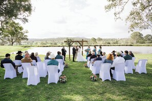 Outdoor banquet area