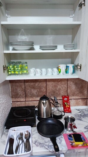 Private kitchen - Cozy1-bedroom apartment in enjoyable view of the Tara Bridge with WiFi,fireplace (Zabljak)