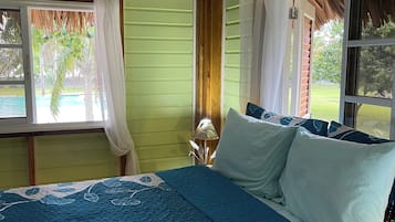 Family Villa, Beach View | In-room safe, desk, laptop workspace, iron/ironing board