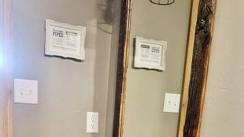 Hair dryer, towels, toilet paper