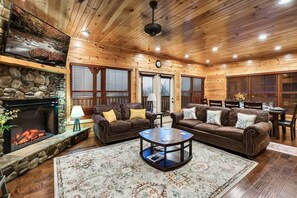 Smart TV, fireplace, table football - Smoky Mtn Cabin | Hot Tub, Game Room, Theater (Gatlinburg)