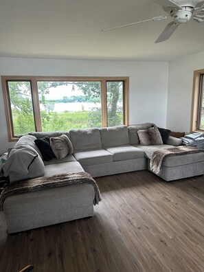 Smart TV, fireplace - Private 9 acre Peninsula on Pelican Lake in Ashby. (Ashby)