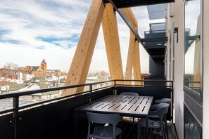 Outdoor dining - Skyline Panorama | 2BR LoHi Loft | Garage + Dog-Friendly (Denver)