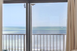 Enjoy the ocean view from this balcony with a clear view of the sea.