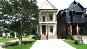 A two-story house with a front porch, a driveway, and a mailbox. - Built in 2024: 2100SF, 4-BR, 4-full-BA pet-friendly house in marvelous Apex (Apex)