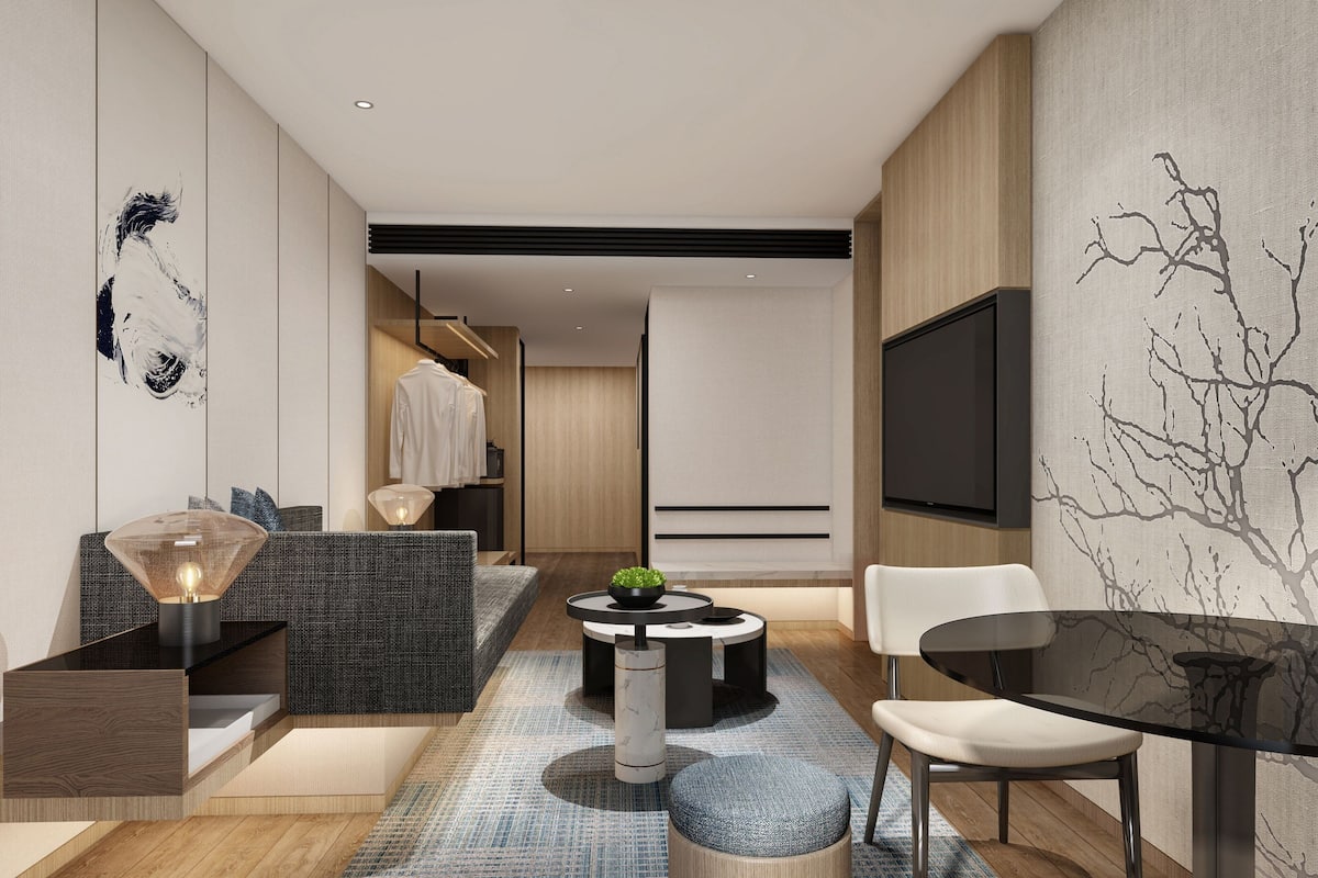 Executive-Suite, 1 Queen-Bett, Raucher, Stadtblick | Wohnzimmer