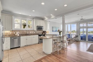 Fridge, microwave, oven, stovetop - Oceanfront, Beachfront & Golf Views | 4BR in Ocean Point (Isle of Palms)