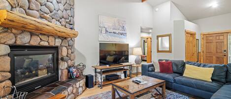 TV, fireplace, table tennis