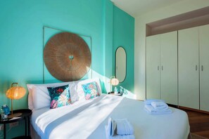 2 slaapkamers, een strijkplank/strijkijzer, gratis wifi, beddengoed